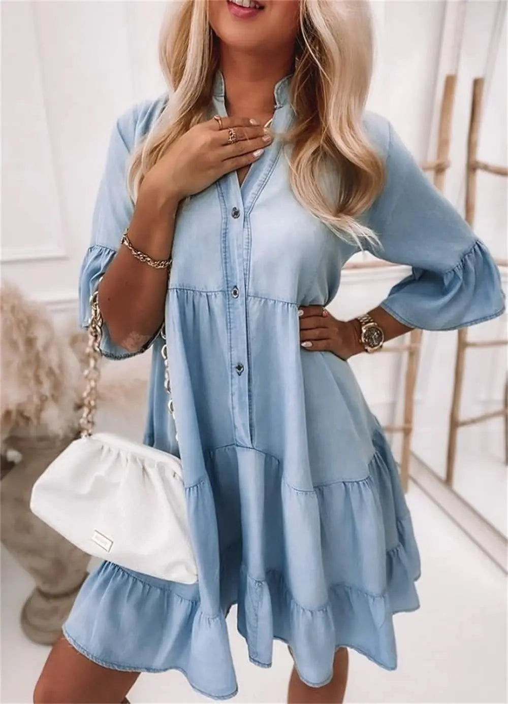 Alexandra - Elegance Denim Dress