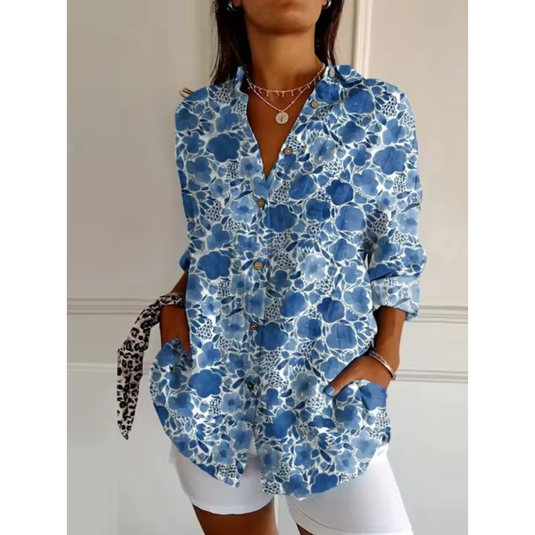 Tina™ - Casual Blouse with Floral Print