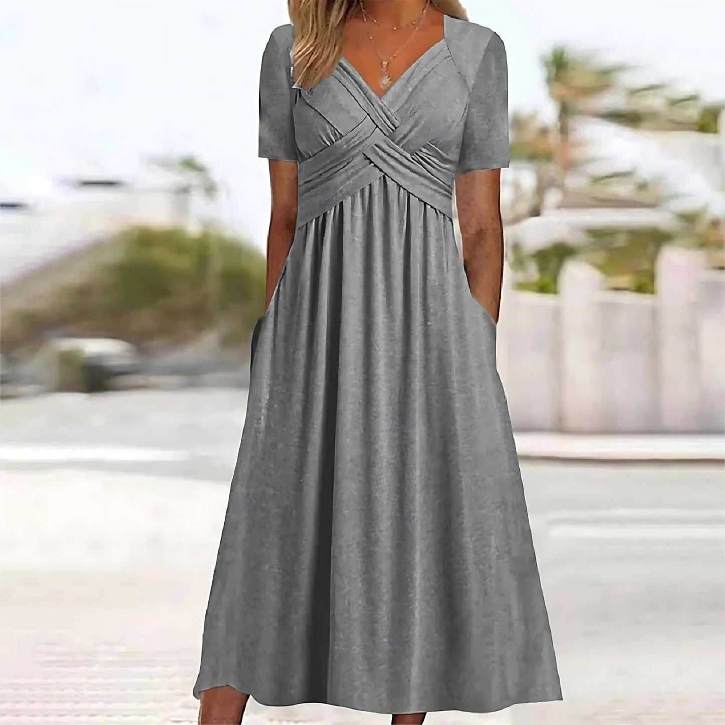 Alora™ - Elegant Midi Dress with Tummy Coverage