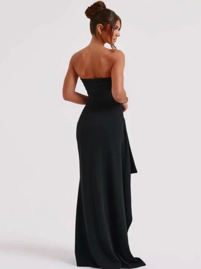 VERITY | Elegant collar strapless dress for women